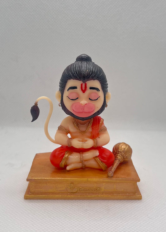 Peaceful Meditating Hanuman Murti | Bajrangbali Idol for Car Dashboard, Home & Yoga Studio | by Zeeneeds - Zeeneeds