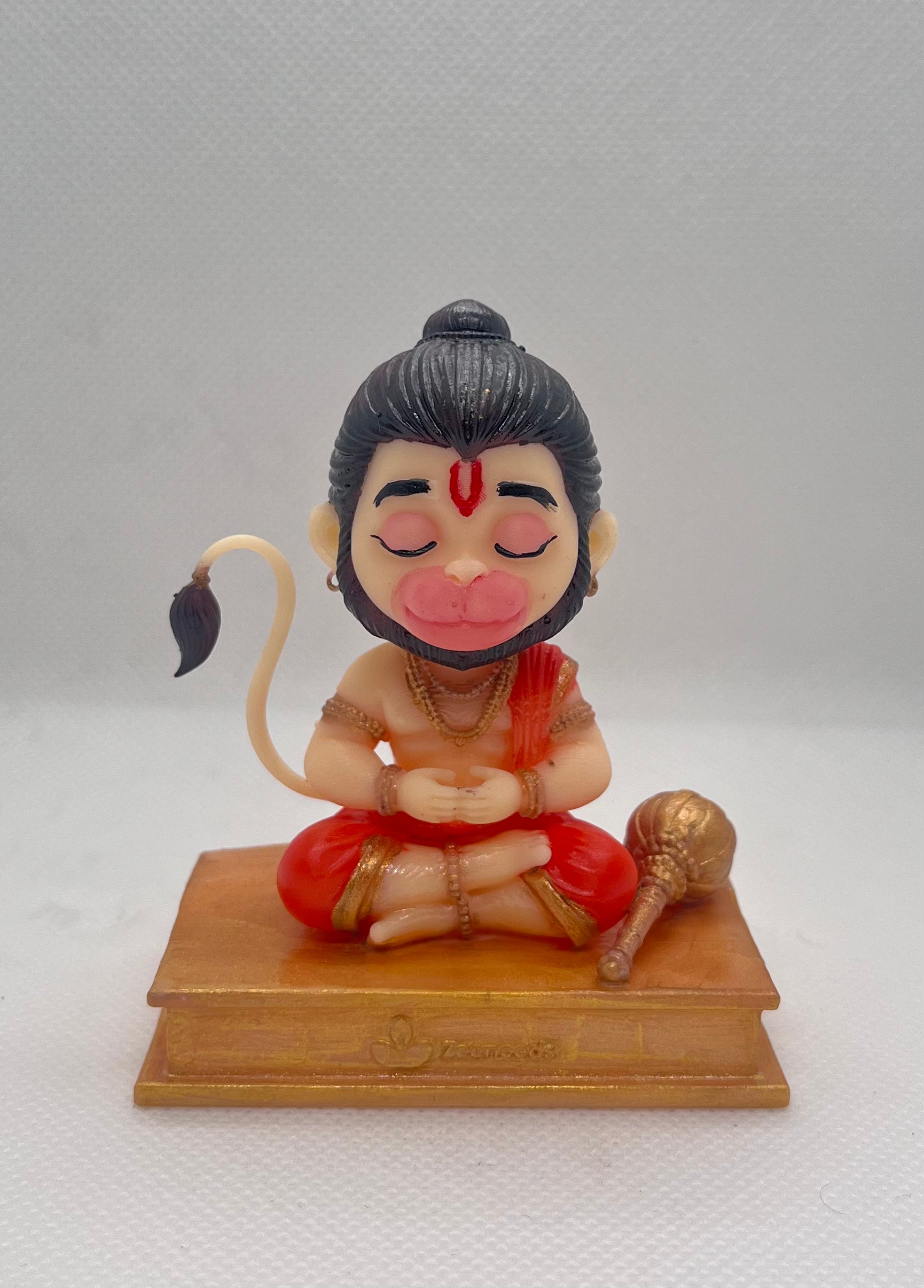 Peaceful Meditating Hanuman Murti | Bajrangbali Idol for Car Dashboard, Home & Yoga Studio | by Zeeneeds - Zeeneeds