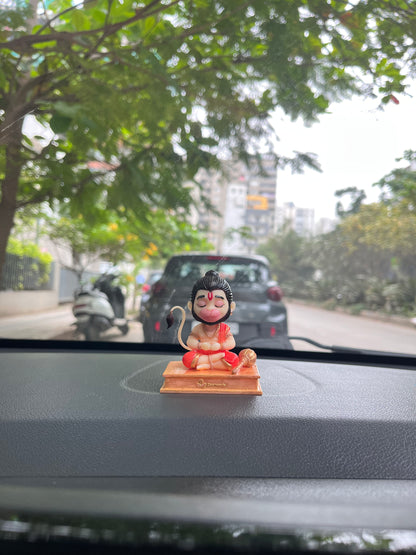 Peaceful Meditating Hanuman Murti | Bajrangbali Idol for Car Dashboard, Home & Yoga Studio | by Zeeneeds - Zeeneeds