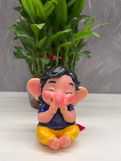 Adorable Baby Ganesha Murti | Cute Bal Ganesh Showpiece for Home, Desk & Car | Modern Ganpati Idol by Zeeneeds - Zeeneeds