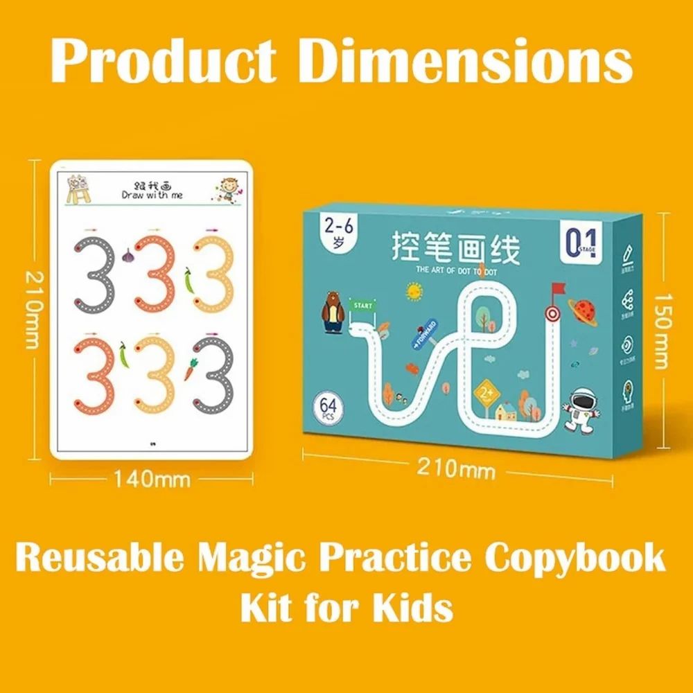 Magical Tracing Workbook Set - Reusable Pen and Eraser
